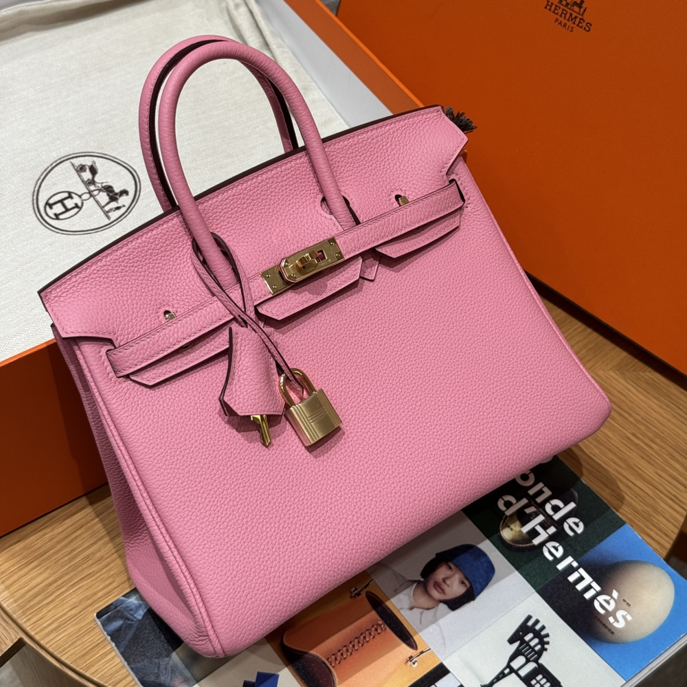 올수공 에르메스 버킨 25 Bubble Gum 토고 가죽 골드 하드웨어