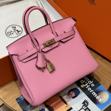 올수공 에르메스 버킨 25 Bubble Gum 토고 가죽 골드 하드웨어