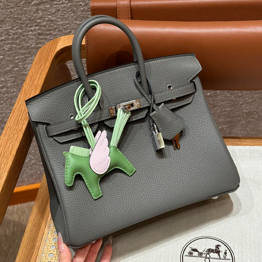 올수공 에르메스 버킨 25 Gris Meyer 토고 가죽 실버 하드웨어
