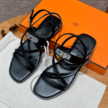 올수공 에르메스 Kelly June 샌들 black 카프스킨