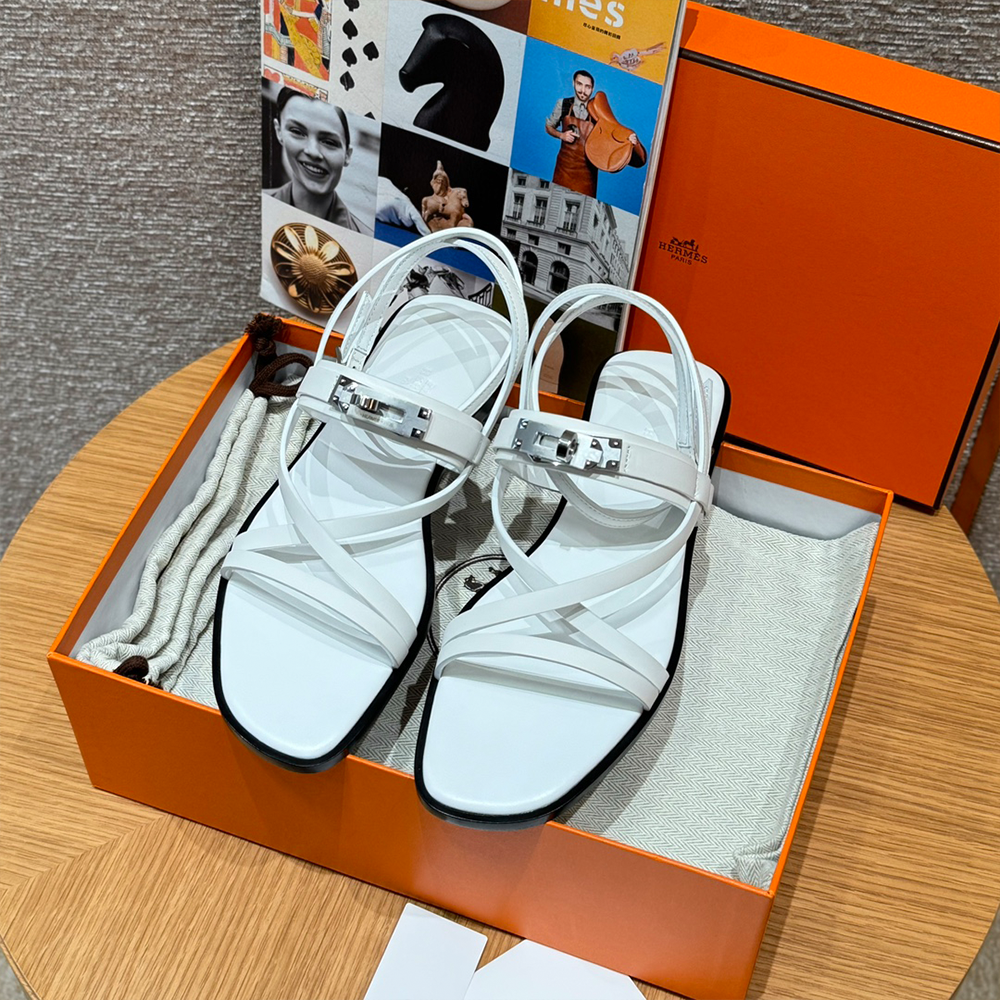올수공 에르메스 Kelly June 샌들 blanc 카프스킨