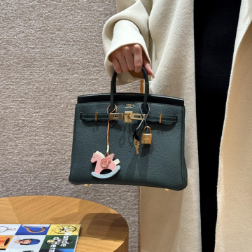 올수공 에르메스 버킨 25 vert Rousseau 토고 & 악어 가죽 골드 하드웨어