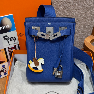 올수공 에르메스 핵아도 Blue electric 토고 가죽 실버 하드웨어