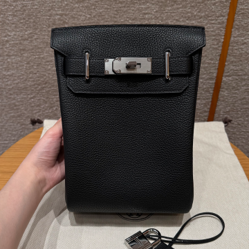 올수공 에르메스 핵아도 noir 토고 가죽 실버 하드웨어