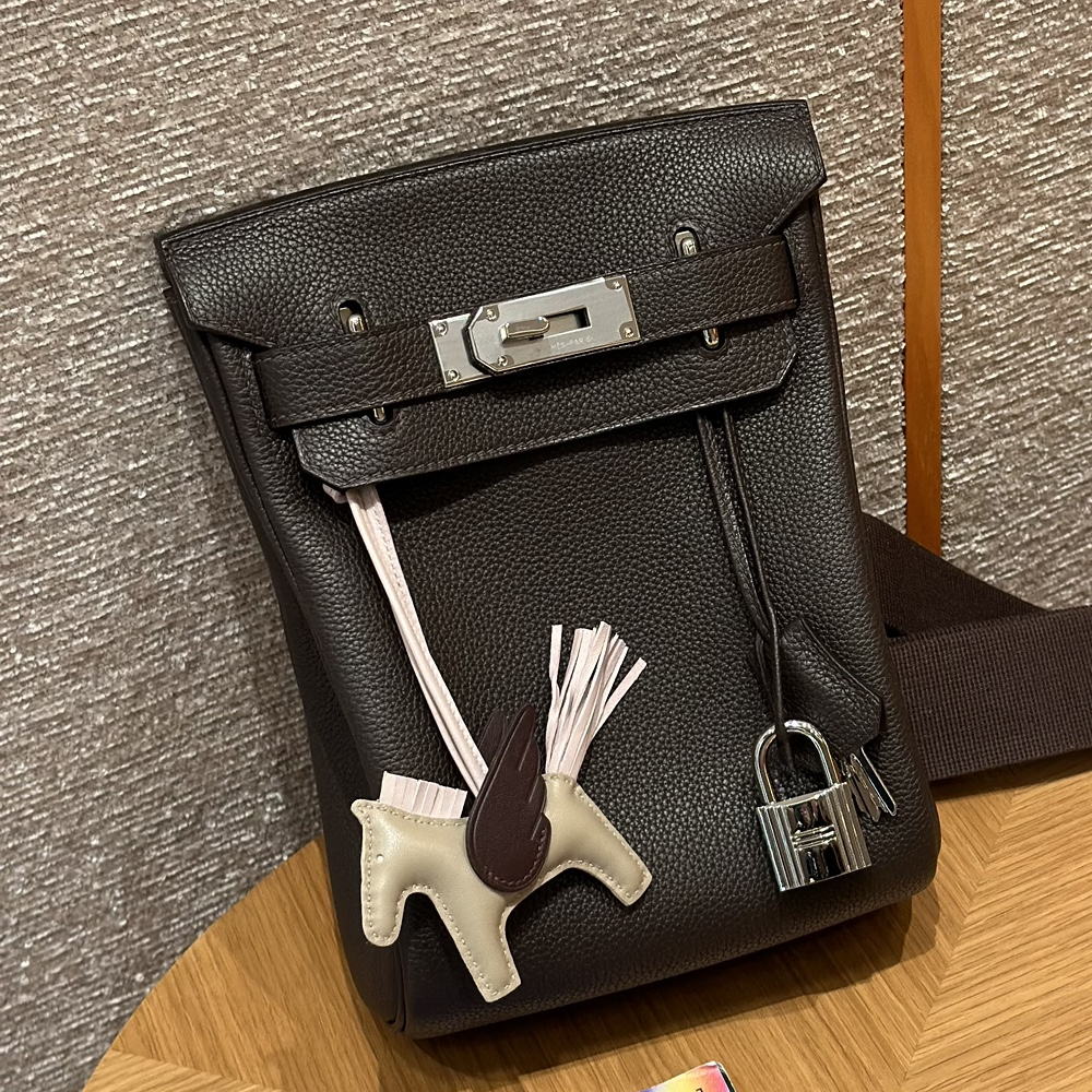 올수공 에르메스 핵아도 Ebene 토고 가죽 실버 하드웨어