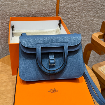 올수공 에르메스 할잔 25 백 Blue brighton 클레망스 & 실버 하드웨어