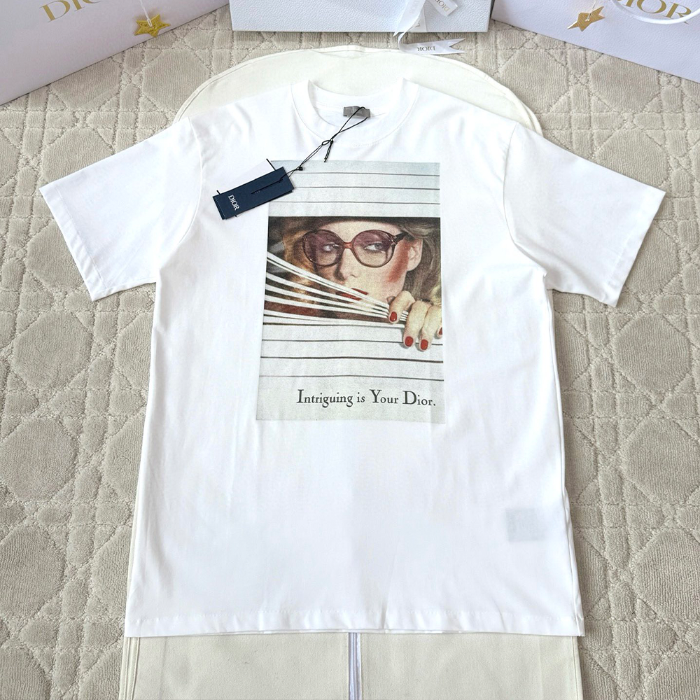 디올 헤리티지 프린트 티셔츠 화이트