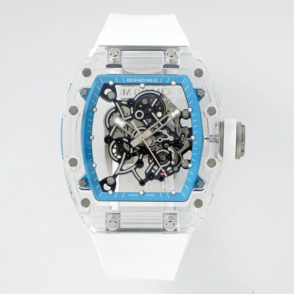 소닉공장 리차드밀 부바왓슨 크리스탈 케이스 화이트 러버밴드 RM-055