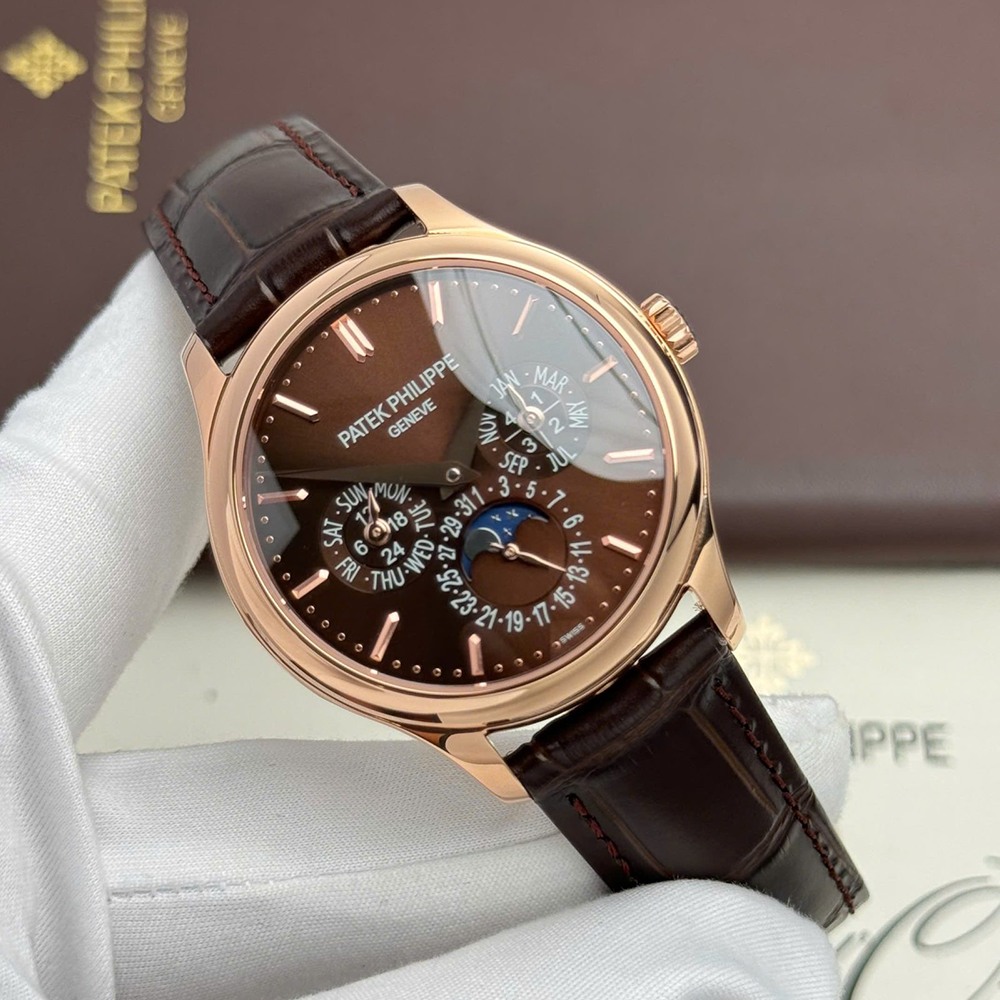 3K공장 파텍필립 퍼페츄얼 캘린더 브라운 다이얼 로즈골드 40mm 5327