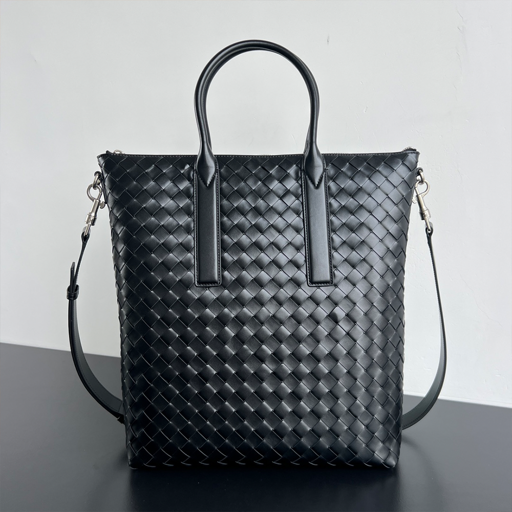 보테가베네타 폰단트인트레치아토 지퍼 N/S 토트 백 블랙