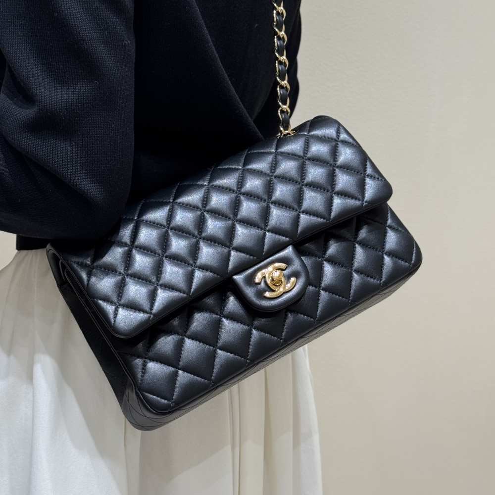 최고퀄 샤넬 25SS 클래식 플랩백 미디움 블랙