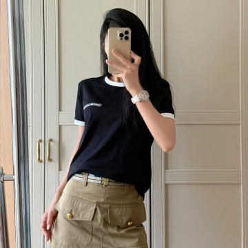 최고퀄 크롬하츠 25SS 여성 백 프린팅 반팔 티셔츠 블랙