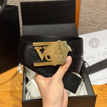 베르사체 VC 메두사 로고 금장 벨트