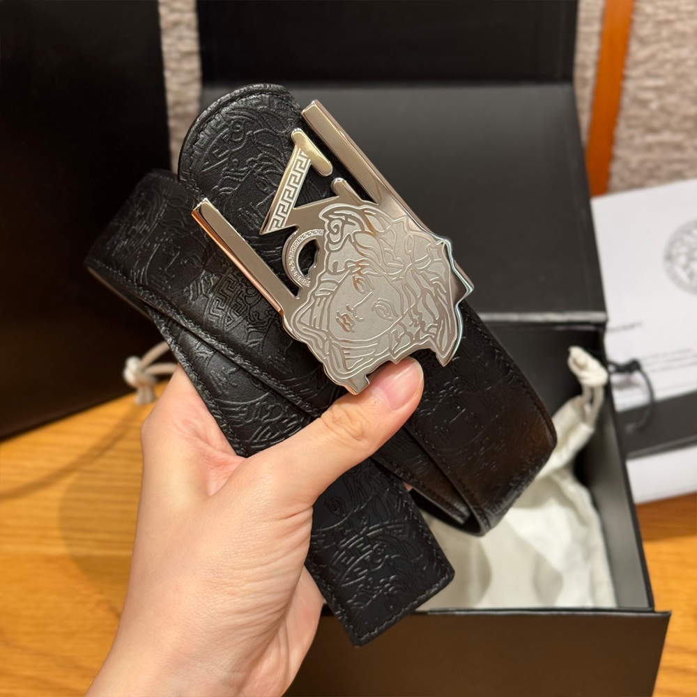 베르사체 VC 메두사 로고 은장 벨트