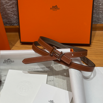 에르메스 H 버클 브라운 & 에토프 양면 벨트