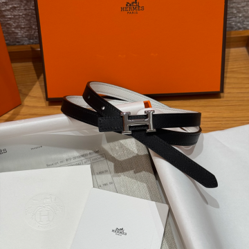 에르메스 H 버클 블랙 & 화이트 양면 벨트