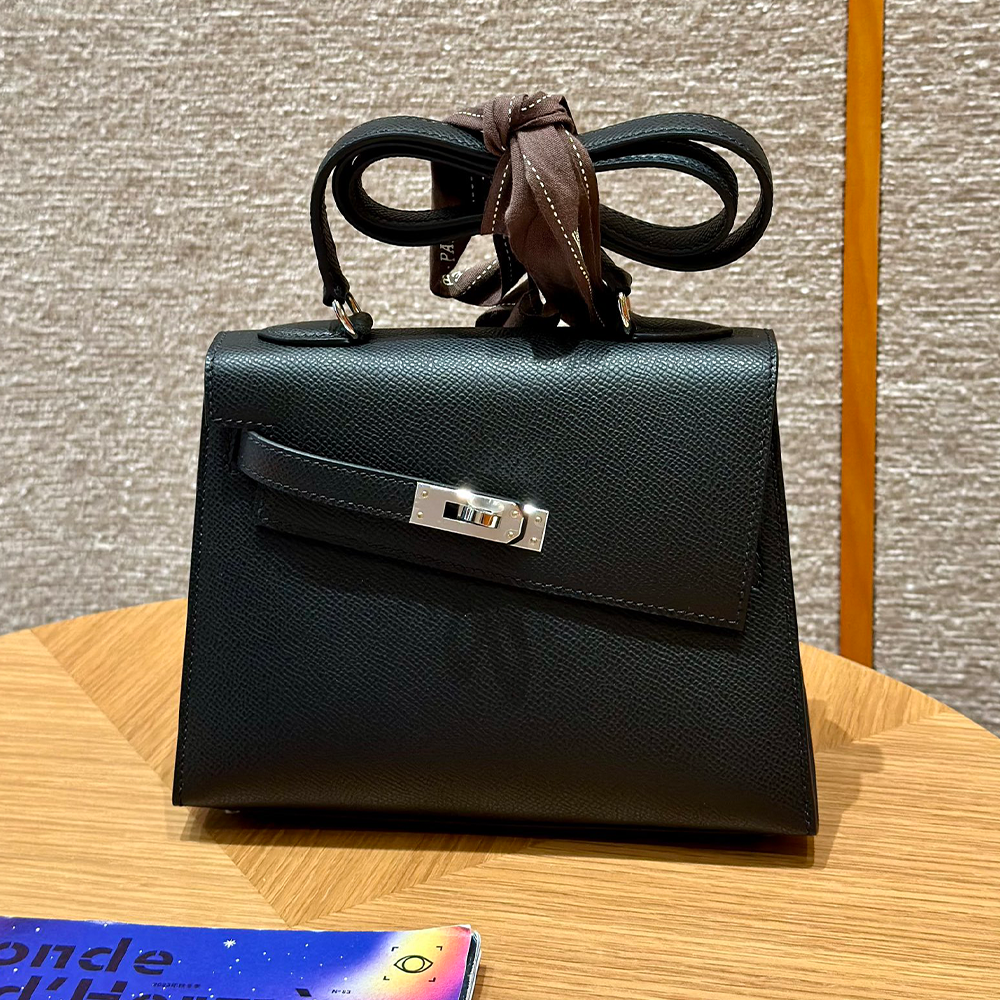 올수공 에르메스 켈리 디스오더 noir 엡송 가죽 실버 하드웨어