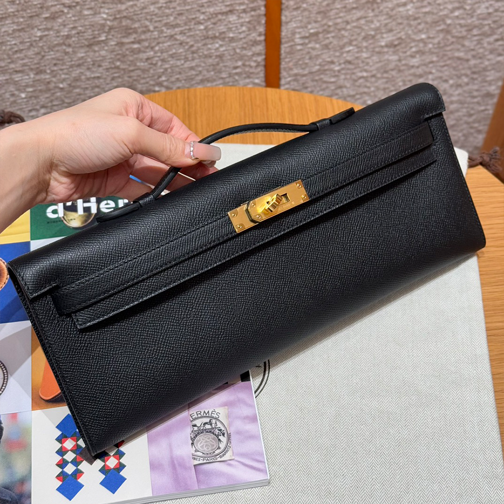 올수공 에르메스 켈리 컷 noir 엡송 가죽 골드 하드웨어