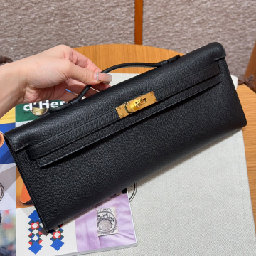 올수공 에르메스 켈리 컷 noir 엡송 가죽 골드 하드웨어