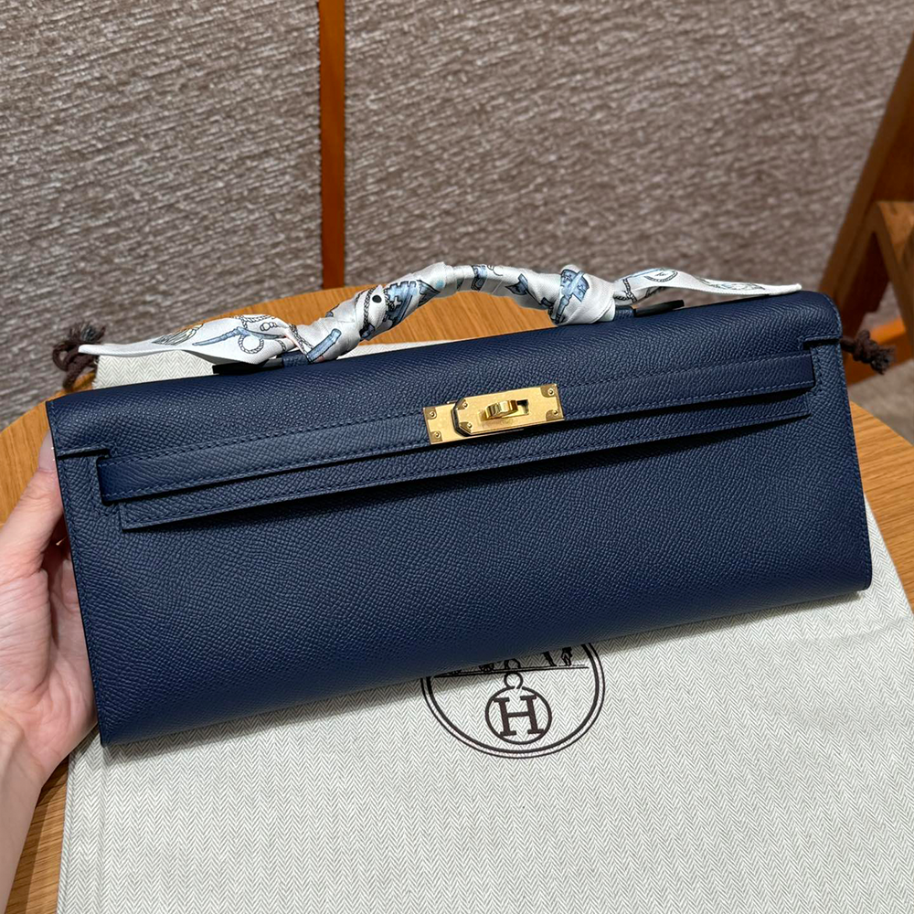 올수공 에르메스 켈리 컷 Blue saphir 엡송 가죽 골드 하드웨어