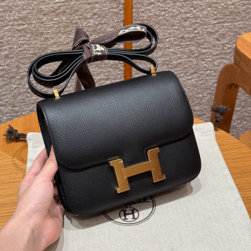 올수공 에르메스 콘스탄스 19 noir 엡송 가죽 골드 하드웨어