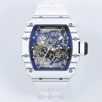 ZF공장 리차드밀 라파엘 나달 RM35-01 화이트 카본 케이스 / 화이트 러버밴드