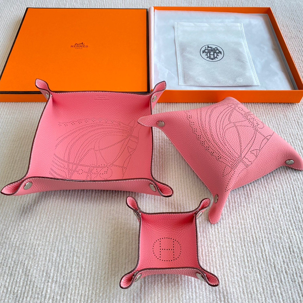 최고퀄 에르메스 가죽 수납 트레이 3종 세트 핑크