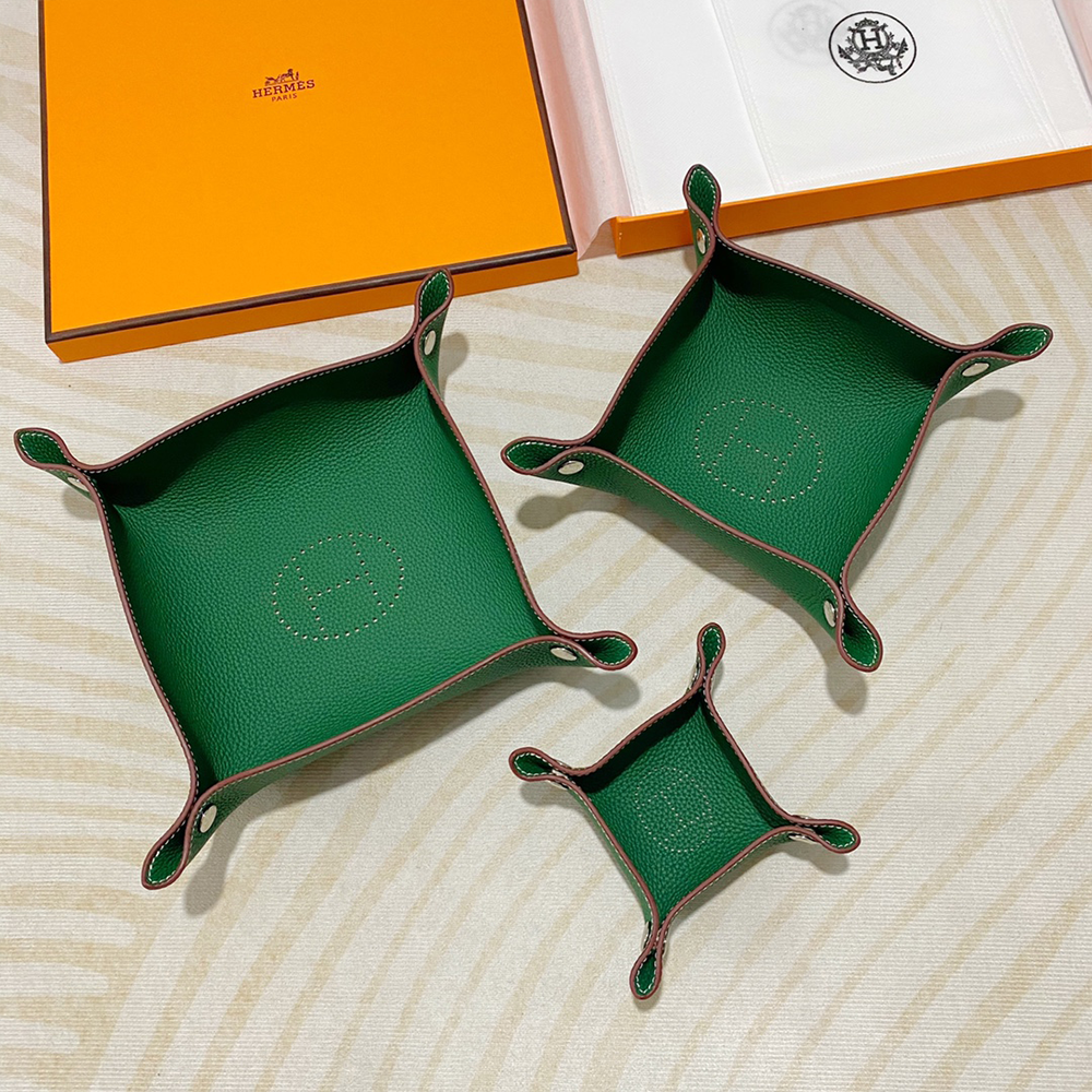 최고퀄 에르메스 가죽 수납 트레이 3종 세트 그린