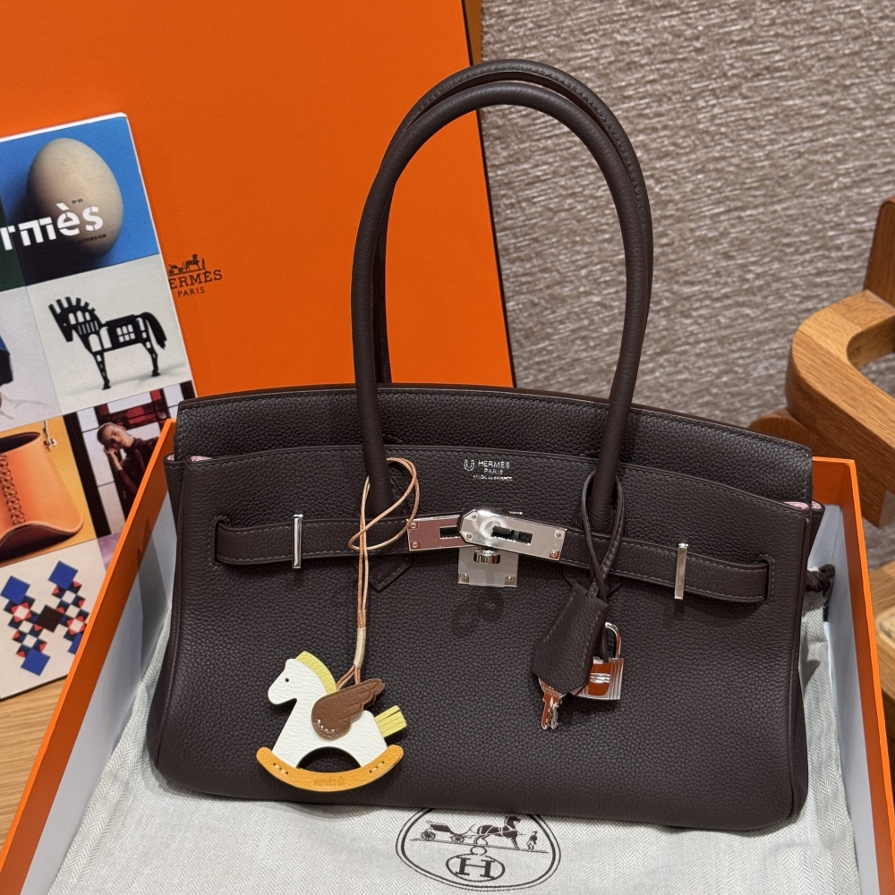 올수공 에르메스 숄더 버킨 백 29 Ebene & Rose Sakura 에버컬러 가죽 실버 하드웨어